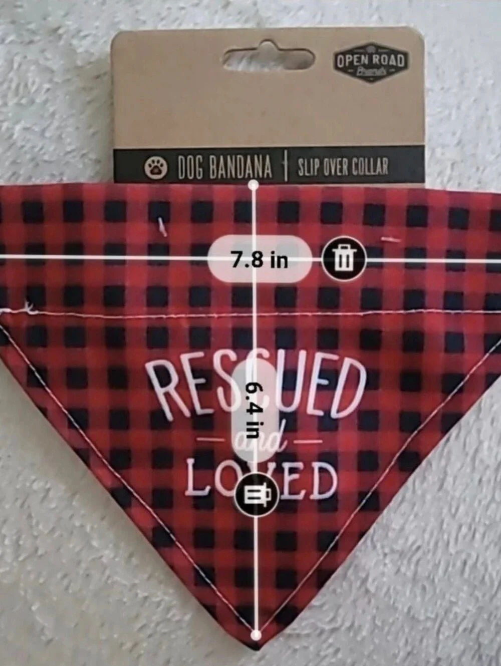 Dog Bandana Red Plaid Slip Over Collar Small NWT